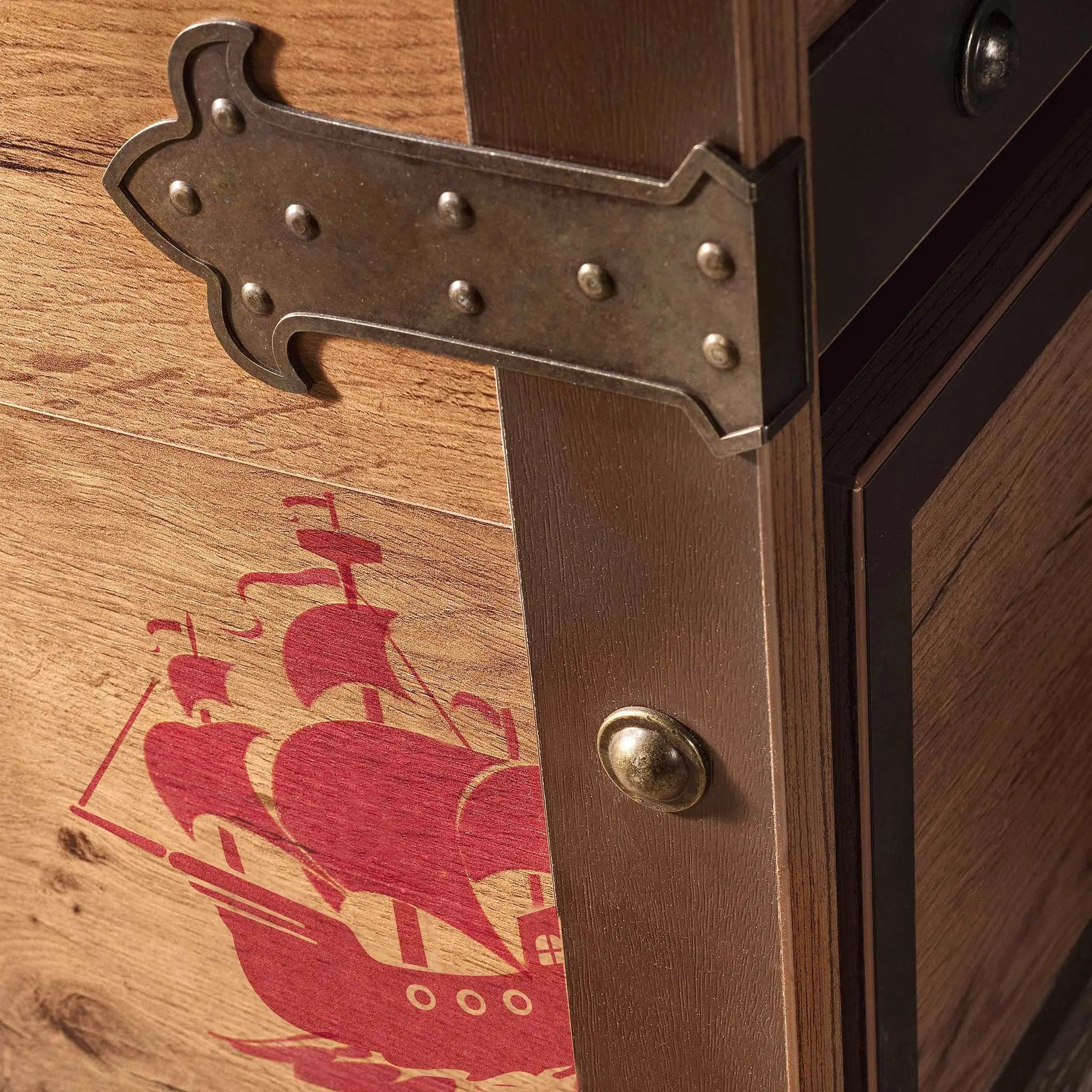 Pirate Nightstand with 2 Drawers and Leatherette Handles