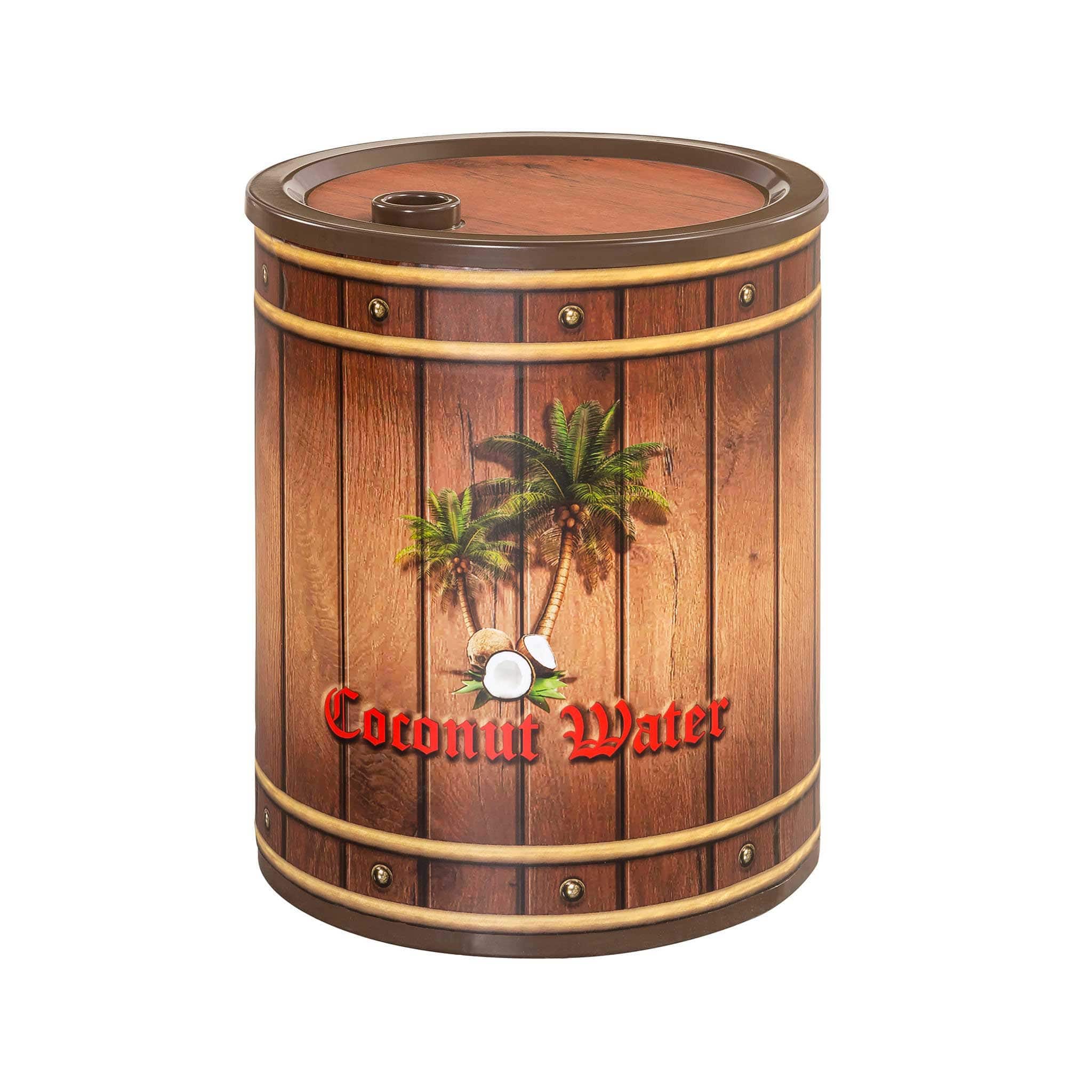 Pirate Coconut Barrel Metal Nightstand and Toy Box with Plastic Lid