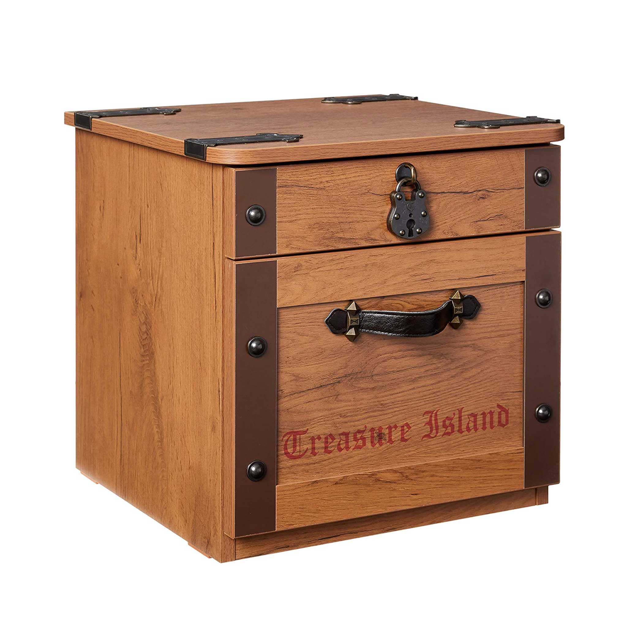 Pirate Nightstand with 2 Drawers and Leatherette Handles