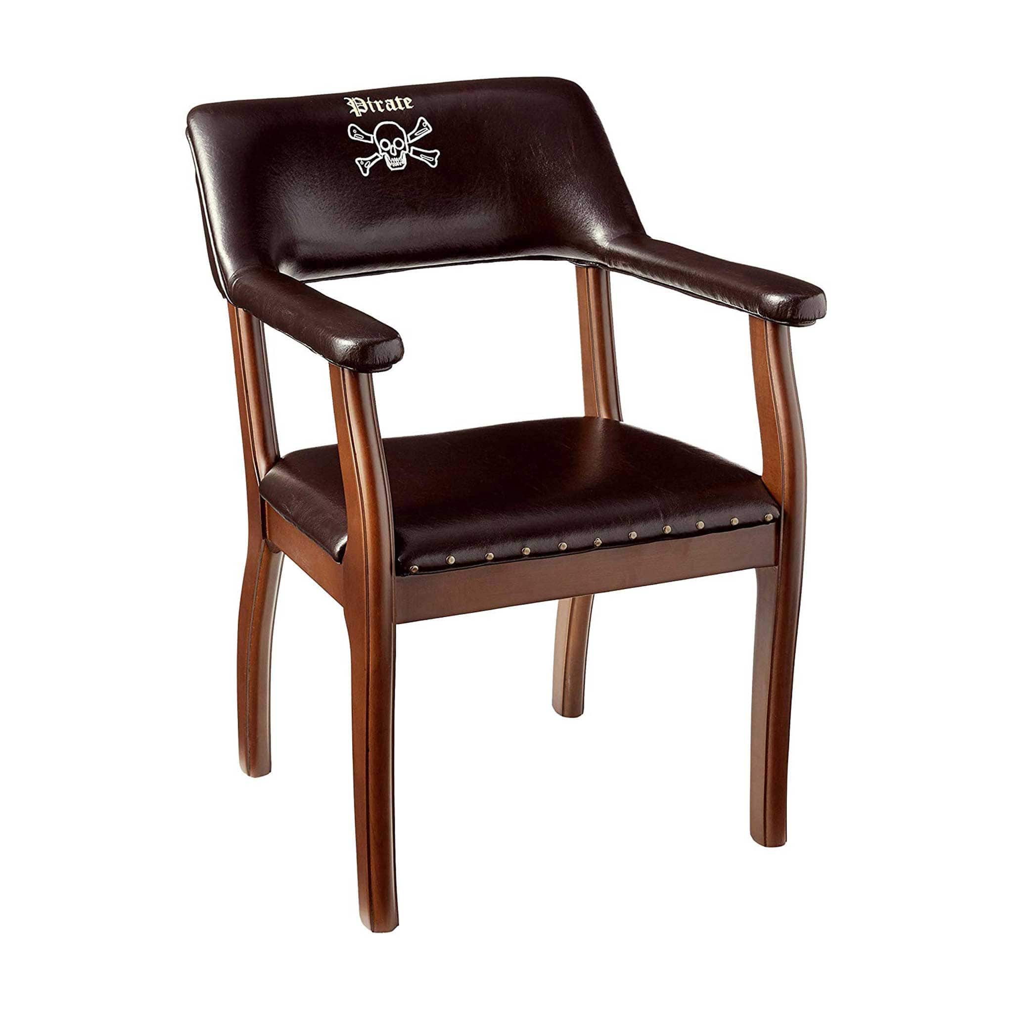 Pirate Brown Wooden Legged Leatherette Chair
